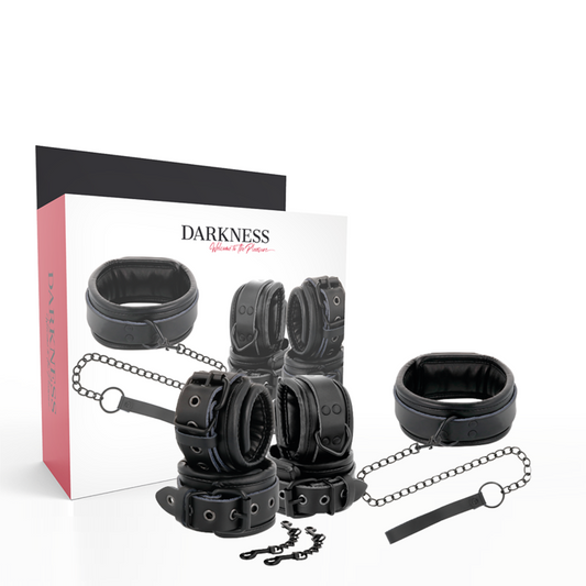 DARKNESS - MANETTE E COLLARE IN VERA PELLE 