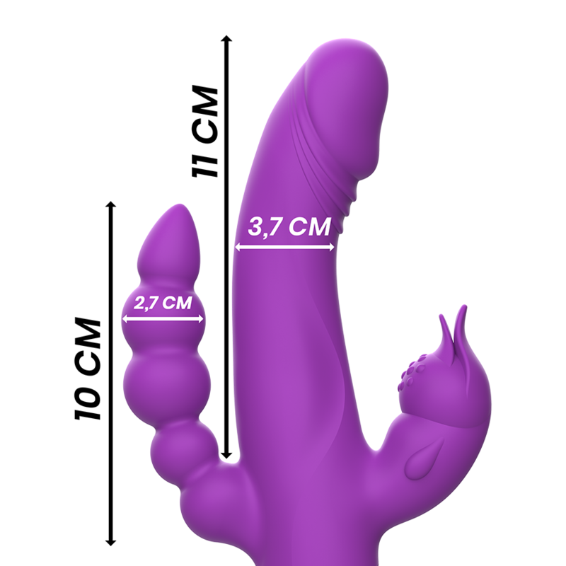 INTENSE - CASANOVA VIBRATORE RABBIT IN SILICONE TRIPLO MOTORE