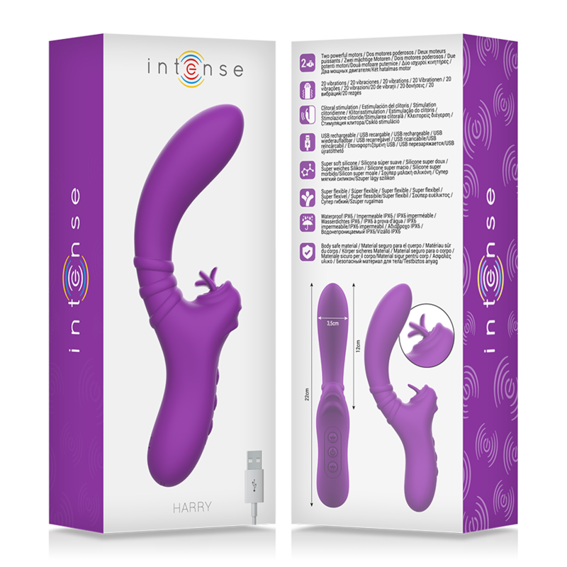 INTENSE - HARRY VIBRATORE CON LINGUA FLESSIBILE VIOLA