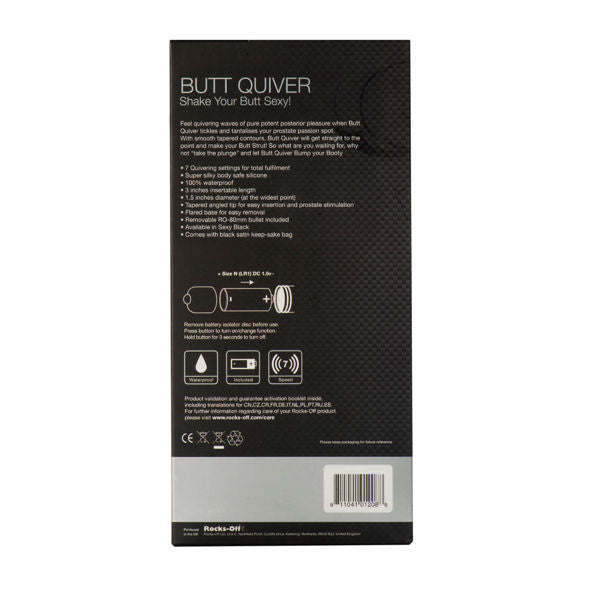 ROCKS-OFF - BUTT QUIVER STIMOLATORE P-POINT 7 VELOCITÀ NERO