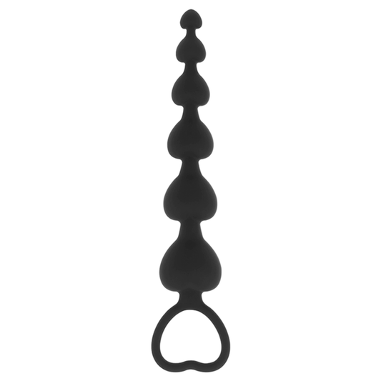 BLACK&SILVER - MILA CATENA ANALE  CON CUORI 18 CM