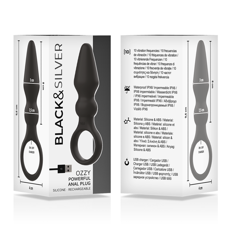 PLUG ANALE VIBRANTE RICARICABILE, SILICONE PREMIUM LUSSO, 10 MODALITÀ VIBRAZIONE