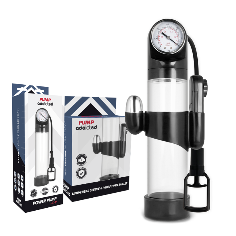 PUMP ADDICTED - RX9 POMPA POTENZIAMENTO PENE  VIBRANTE TRASPARENTE