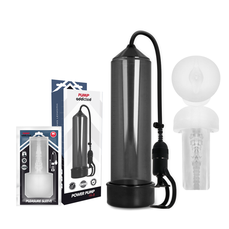 PUMP ADDICTED - RX5 POMPA POTENZIAMENTO PENE CON MASTURBATORE NERA