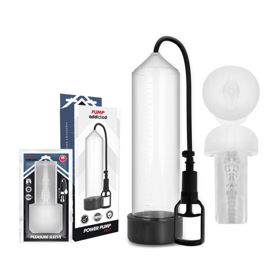 PUMP ADDICTED - RX7 POMPA  PER POTENZIAMENTO PENE CON MASTURBATORE TRASPARENTE 