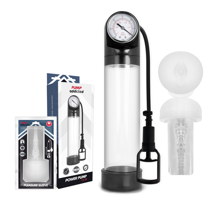 PUMP ADDICTED - RX9 POMPA PER POTENZIAMENTO PENE CON MASTURBATORE TRASPARENTE