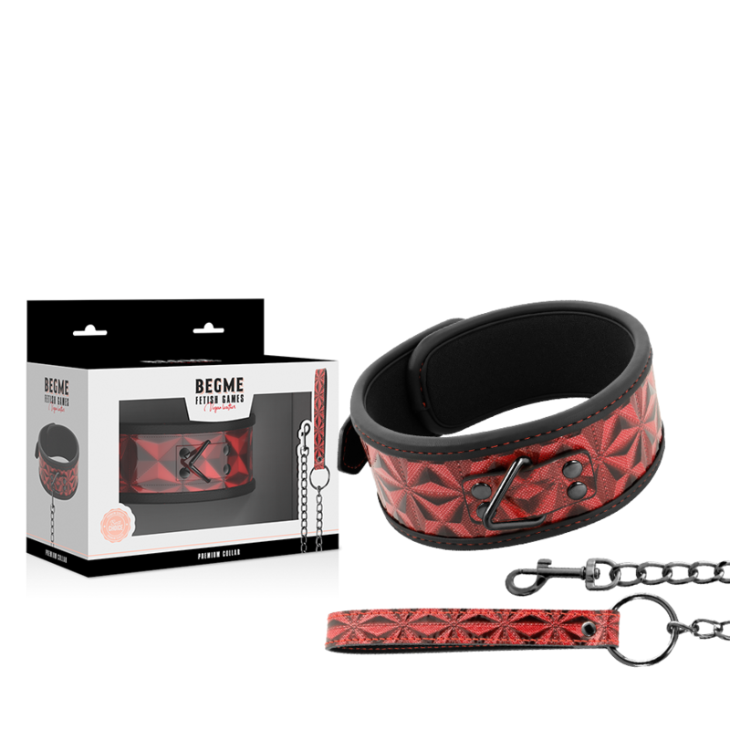 BEGME - RED EDITION- COLLARE IN PELLE VEGANA PREMIUM CON FODERA IN NEOPRENE