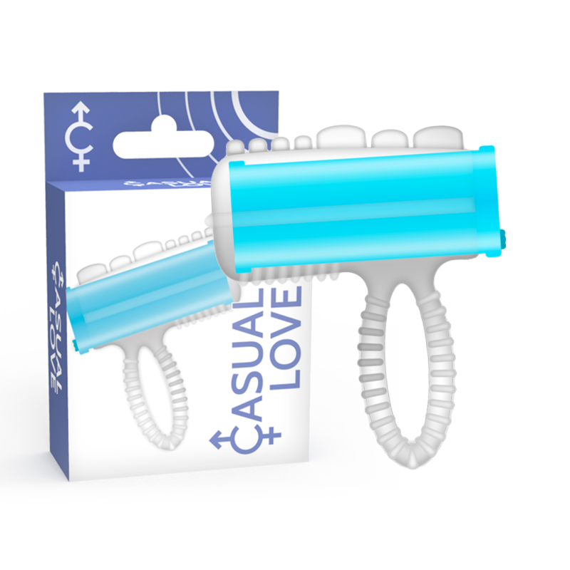 CASUAL LOVE - ANELLO VIBRATORE DA DITO/LINGUA PER COPPIE BLU