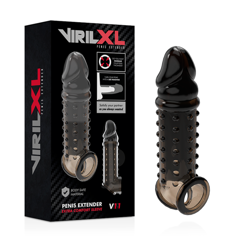 VIRILXL - V11 PROLUNGA PENE IN SILICONE LIQUIDO NERA