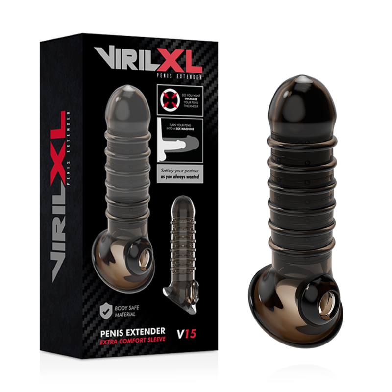 VIRILXL - V15 PROLUNGA PENE IN SILICONE LIQUIDO NERA