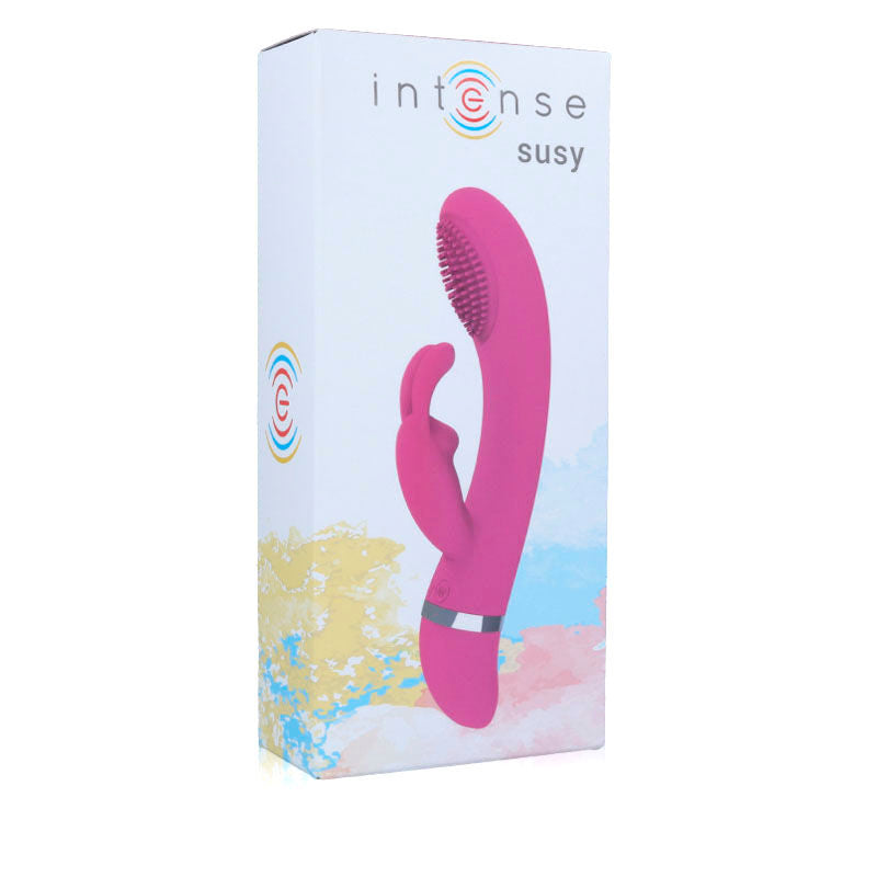 INTENSE - SUSY VIBRATORE OSCILLANTE IN SILICONE CON RABBIT ROSA