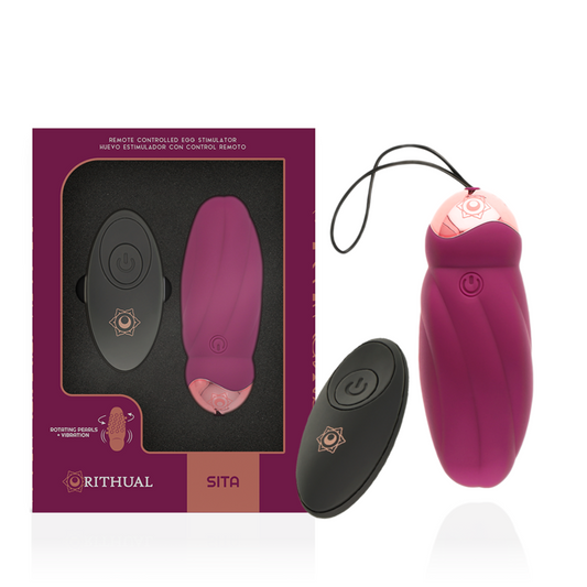 RITHUAL - SITA OVETTO CON  ROTAZIONE PERLINE + VIBRAZIONE CON TELECOMANDO