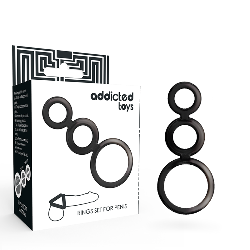 ADDICTED TOYS - SET DI 3 ANELLI PER PENE VARIE MISURE COLOR FUMO