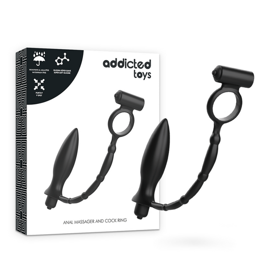 ADDICTED TOYS - ANELLO PENE VIBRANTE CON PLUG ANALE