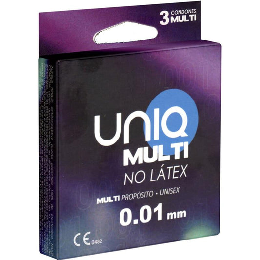 UNIQ MULTI  - PRESERVATIVI SENZA LATTICE MULTI UTILIZZO  3 UNITÀ