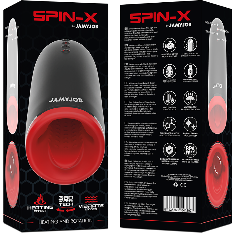 JAMYJOB - SPIN-X MASTURBATORE  RISCALDANTE  E ROTANTE