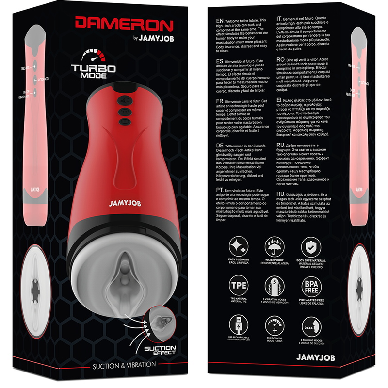 JAMYJOB - DAMERON MASTURBATORE CON ASPIRAZIONE E VIBRAZIONE
