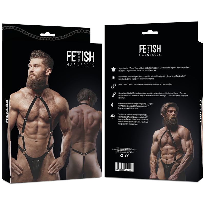 FETISH SUBMISSIVE ATTITUDE - HARNESS JOCK STRAP IN ECOPELLE DA UOMO