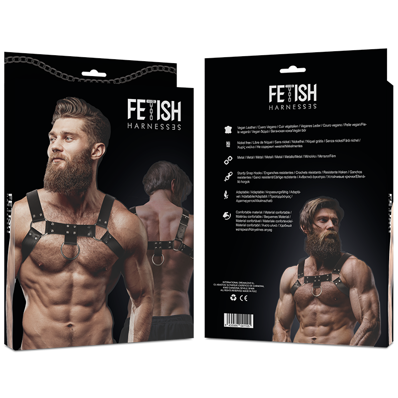 FETISH SUBMISSIVE ATTITUDE - IMBRACATURA PETTORALE IN ECOPELLE DA UOMO