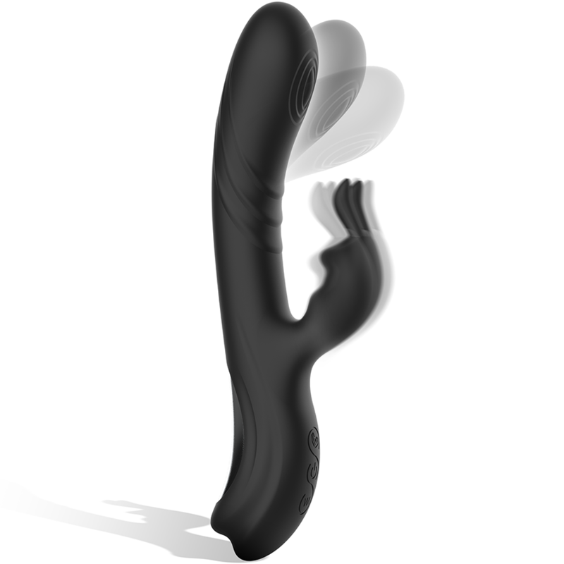 VIBRATORE DOPPIA STIMOLAZIONE, BRACCIO FLESSIBILE, RICARICABILE