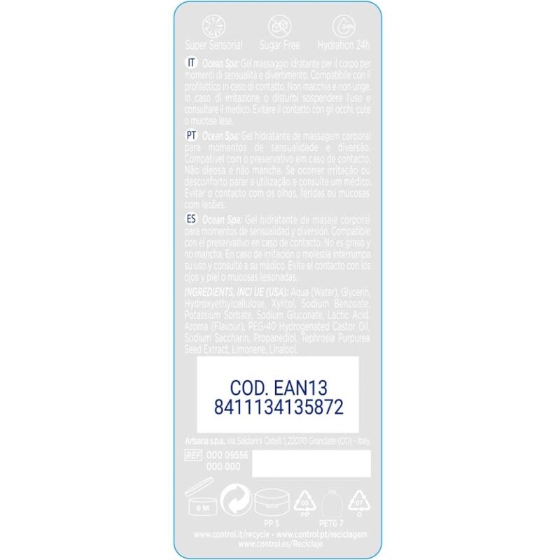 CONTROL - 2 IN 1 MASSAGE & PLEASURE  MEDITERRANEAN SEA 200 ML