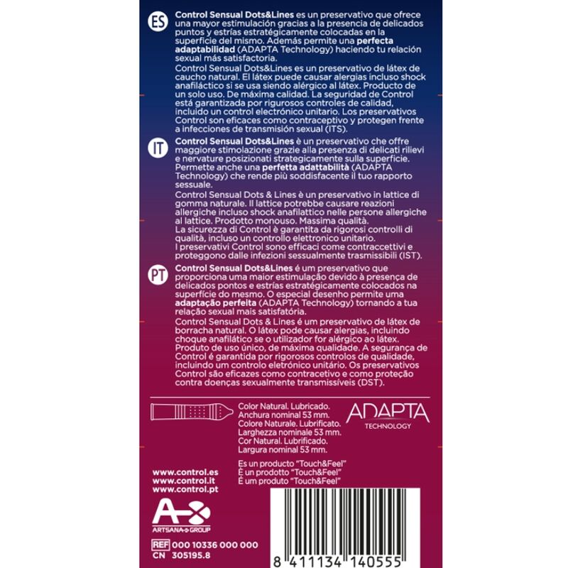 CONTROL - SENSUAL DOTS PRESERVATIVI STIMOLANTI 12 PZ