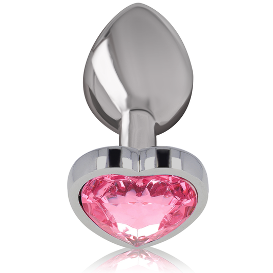 INTENSE - PLUG ANALE IN ALLUMINIO CUORE ROSA TAGLIA L
