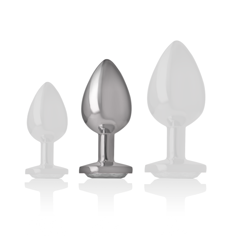 INTENSE - PLUG ANALE IN ALLUMINIO CUORE BIANCO TAGLIA M