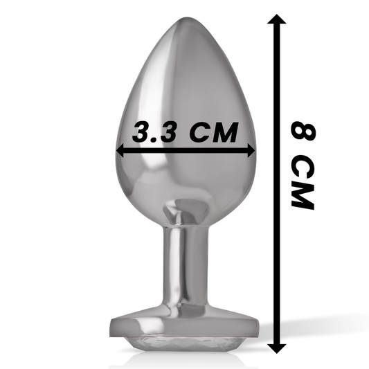 INTENSE - PLUG ANALE IN ALLUMINIO CUORE BIANCO TAGLIA M