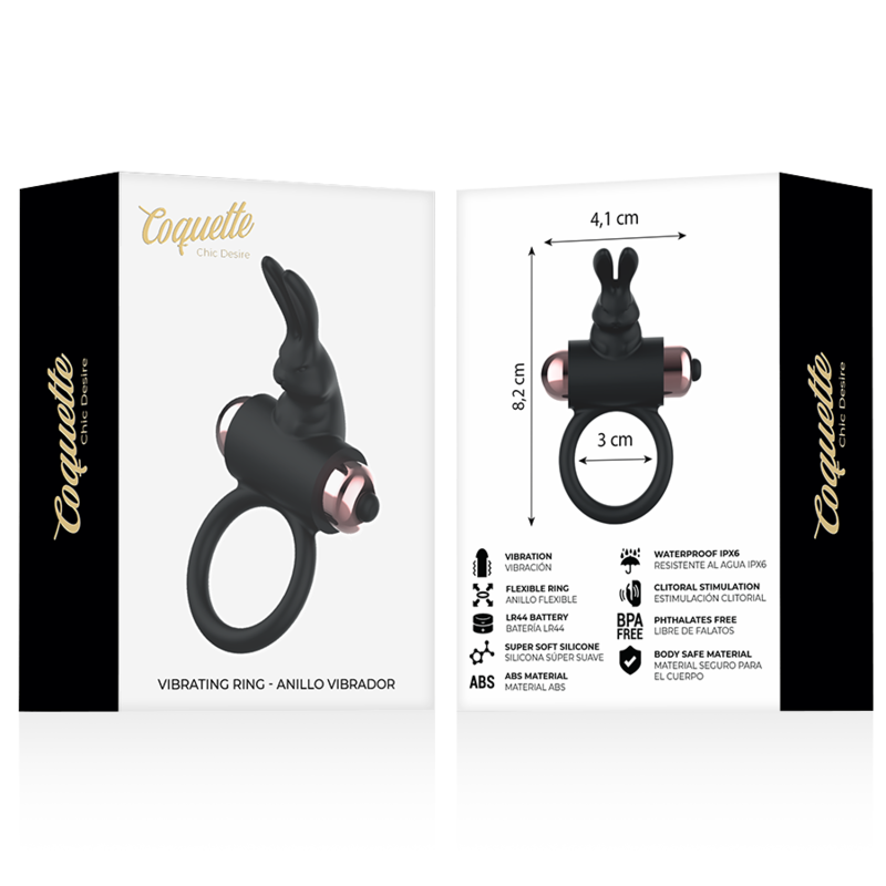 COQUETTE CHIC DESIRE - ANELLO PENE VIBRANTE NERO/ORO