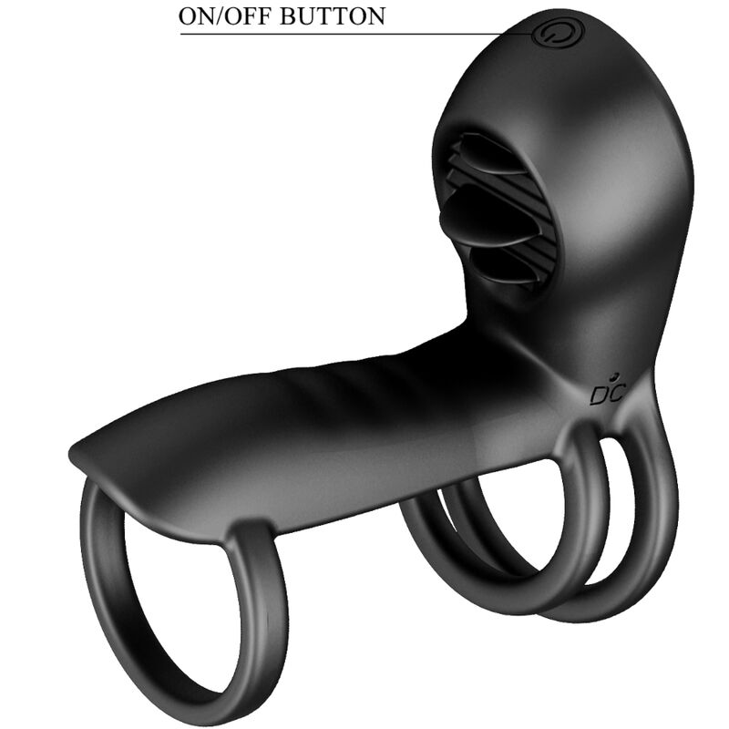 PRETTY LOVE - GUAINA PENE JAMMY CON TRIPLO ANELLO 12 FUNZIONI CON LINGUA RICARICABILE