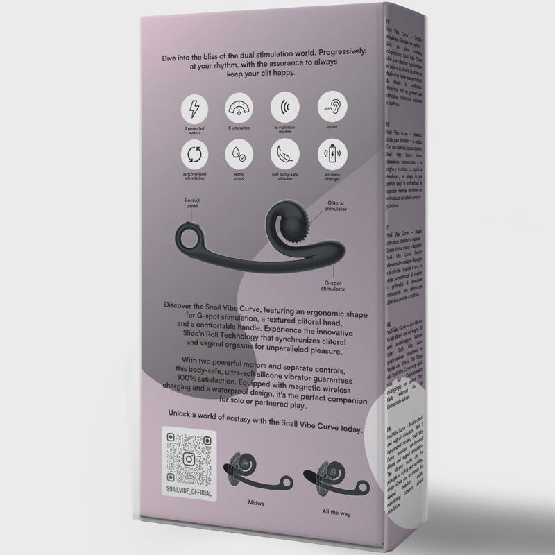 SNAIL VIBE - VIBRATORE CURVO STIMOLATORE PUNTO G NERO