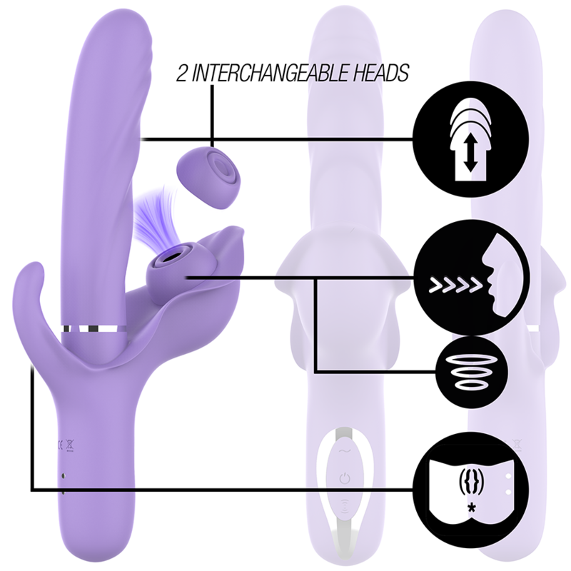 INTENSE - BILLIE VIBRATORE MULTIFUNZIONE ASPIRAZIONE E PULSAZIONE RICARICABILE VIOLA