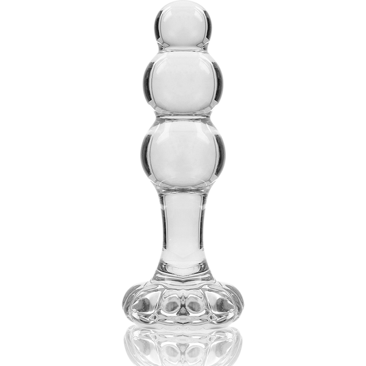 NEBULA SERIES BY IBIZA - PLUG ANALE MODELLO 1 IN VETRO BOROSILICATO TRASPARENTE 10.5 CM -O- 3 CM