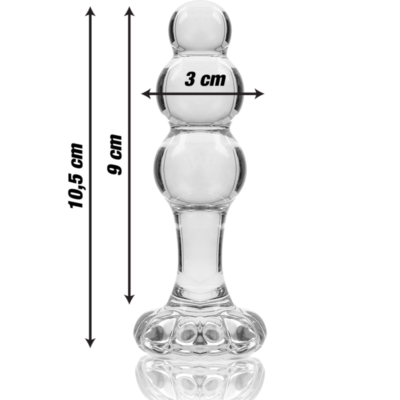 NEBULA SERIES BY IBIZA - PLUG ANALE MODELLO 1 IN VETRO BOROSILICATO TRASPARENTE 10.5 CM -O- 3 CM
