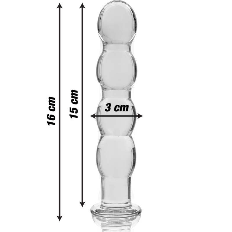NEBULA SERIES BY IBIZA - DILDO MODELLO 10 IN VETRO BOROSILICATO TRASPARENTE 16.5 CM -O- 3.5 CM