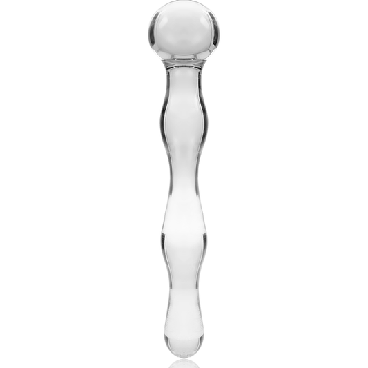 NEBULA SERIES BY IBIZA - DILDO MODELLO 13 IN VETRO BOROSILICATO TRASPARENTE 18 CM -O- 3.5 CM