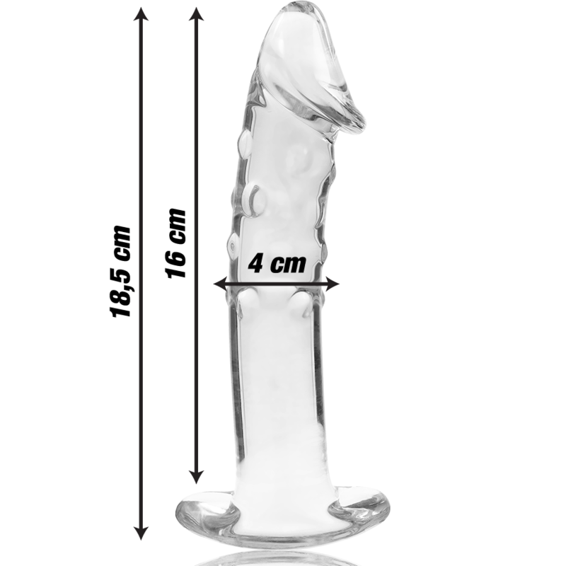 NEBULA SERIES BY IBIZA - DILDO MODELLO 19 IN VETRO BOROSILICATO TRASPARENTE 18.5 CM -O- 4 CM