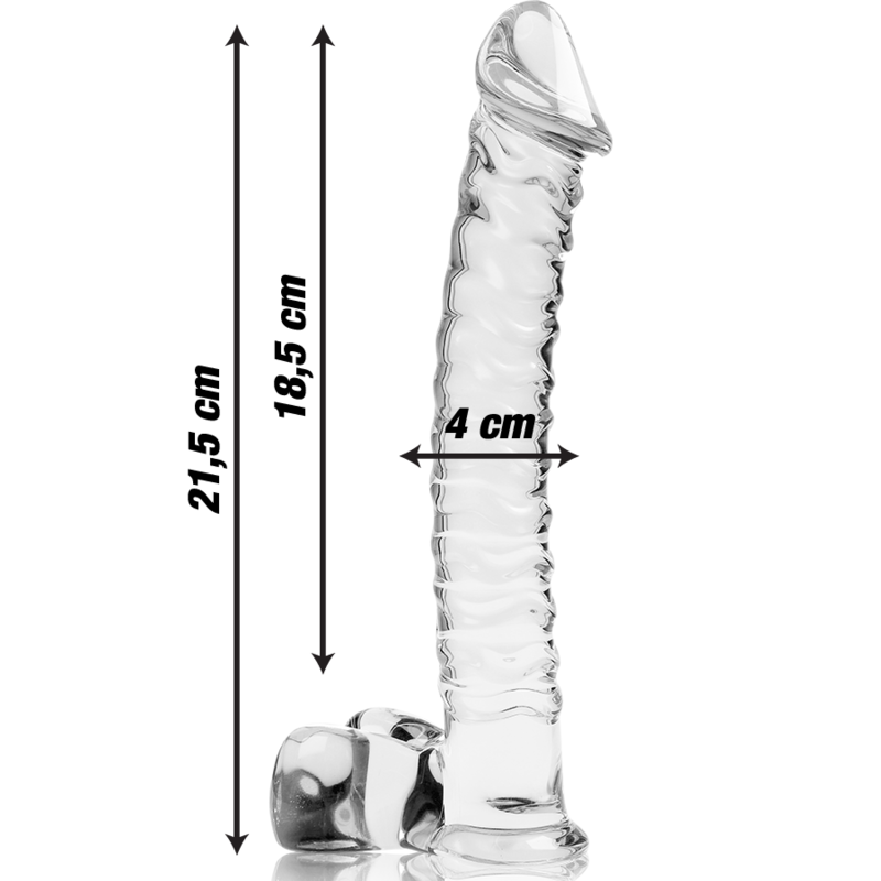 NEBULA SERIES BY IBIZA - DILDO MODELLO 23 IN VETRO BOROSILICATO TRASPARENTE 21.5 CM -O- 4 CM