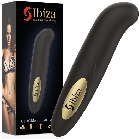 IBIZA - STIMOLATORE CLITORIDE CARICATORE USB 10 MODALIT VIBRAZIONE DORATO 13 X 2,9 CM
