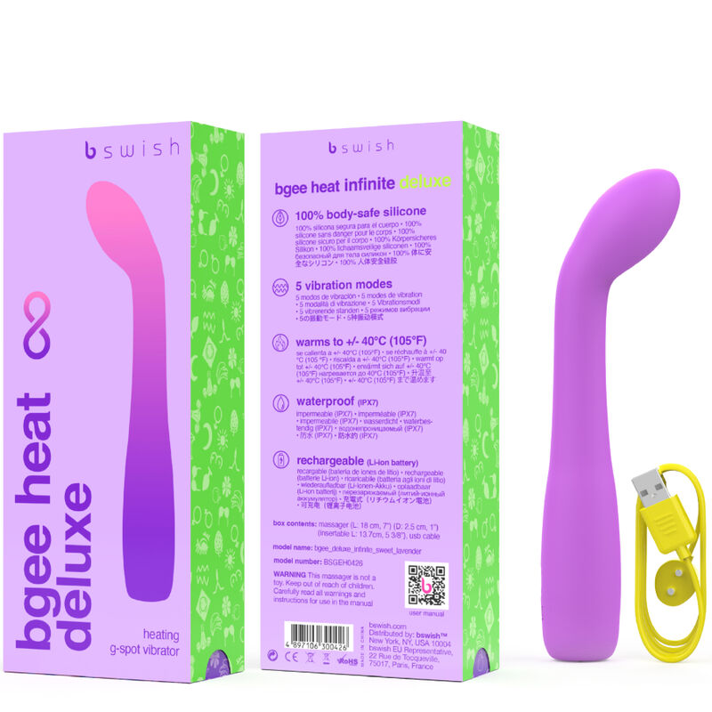 B SWISH - BGEE HEAT INFINITE DELUXE VIBRATORE RISCALDANTE IN SILICONE LAVANDA