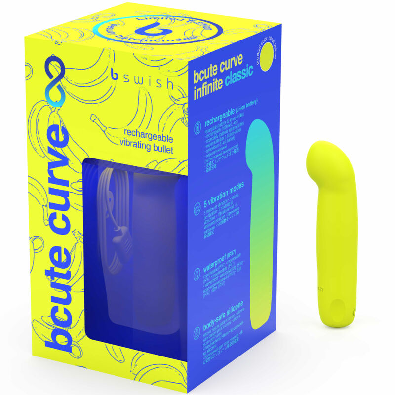 B SWISH BCUTE CURVE INFINITE CLASSIC LIMITED EDITION - VIBRATORE RICARICABILE IN SILICONE GIALLO