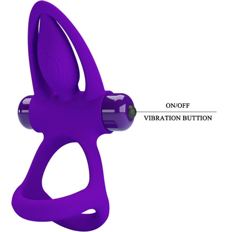 PRETTY LOVE - ANELLO PENE VIBRANTE 10 FUNZIONI IN SILICONE VIOLA