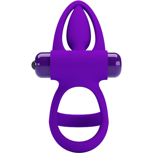 PRETTY LOVE - ANELLO PENE VIBRANTE 10 FUNZIONI IN SILICONE VIOLA