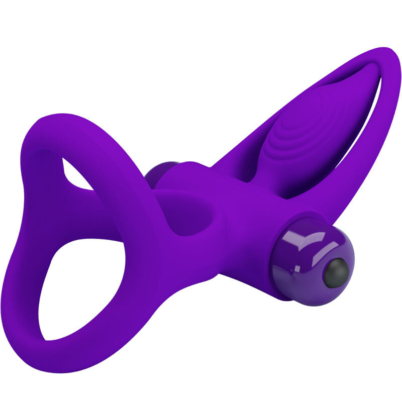 PRETTY LOVE - ANELLO PENE VIBRANTE 10 FUNZIONI IN SILICONE VIOLA