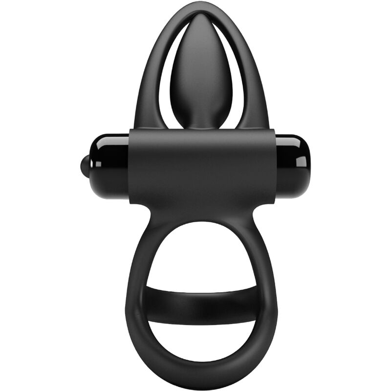 PRETTY LOVE - ANELLO PENE VIBRANTE 10 FUNZIONI SILICONE NERO