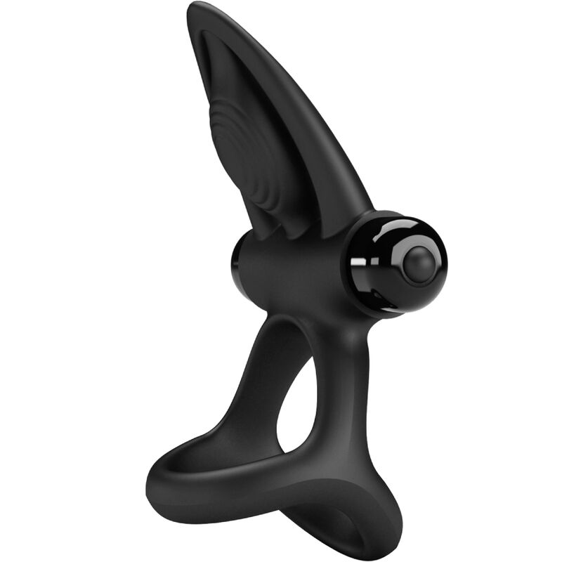 PRETTY LOVE - ANELLO PENE VIBRANTE 10 FUNZIONI SILICONE NERO