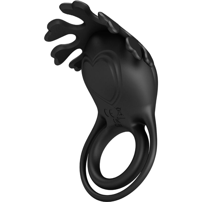 PRETTY LOVE - ANELLO PENE DOPPIO RUBEN VIBRANTE CON STIMOLATORE NERO