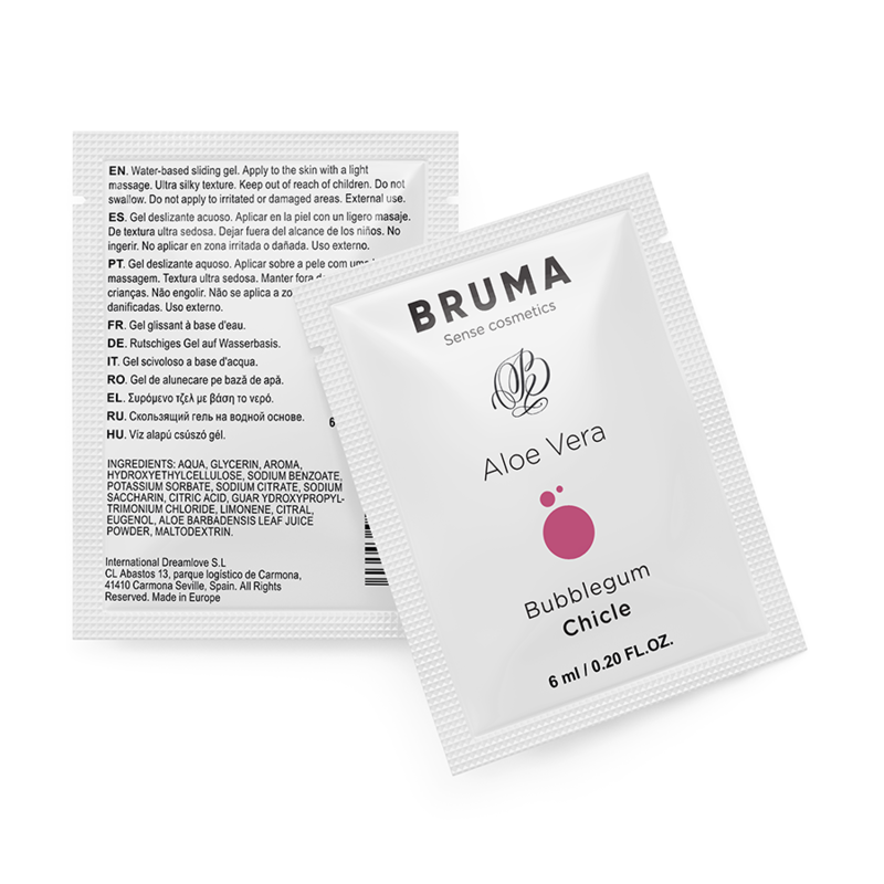 BRUMA - GEL LUBRIFICANTE CON ALOE VERA AROMA BUBBLEGUM MONODOSE 6 ML