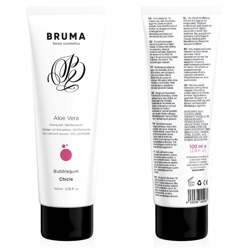 LUBRIFICANTE A BASE D'ACQUA CON ALOE VERA, FORMULA DELICATA, AROMA BUBBLEGUM
